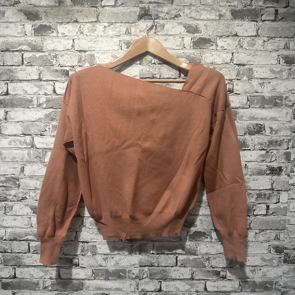 NWT Catherine Malandrino Terracotta Off-Shoulder Sweater Size XS (Clay) - Picture 1 of 15